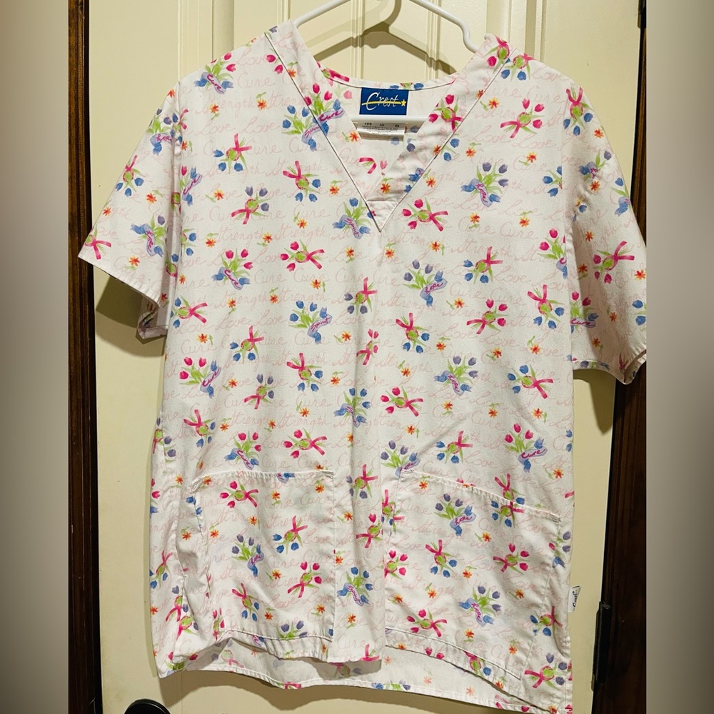 Breast Cancer Scrub Top